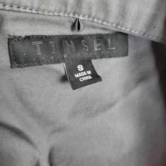 Tinsel Utility Vest Women’s Size S Gray Cargo Pocket Sleeveless Zip Front - Picture 4 of 6